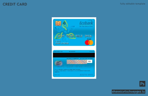 Beispielvorschau der Mastercard-Debitkarte der Ecobank Kamerun